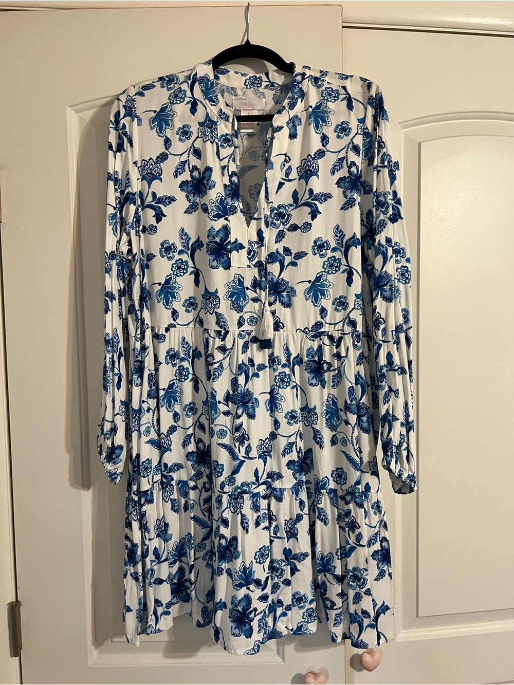 NWT Blue Floral Long-Sleeve Women's Dress